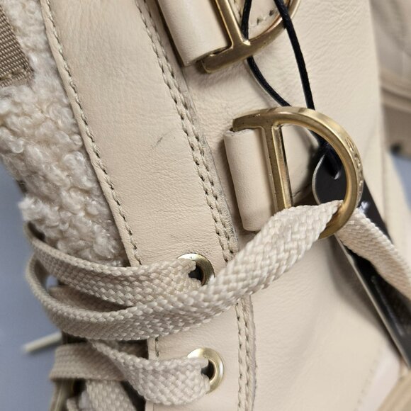 SOREL Caribou X Cozy Lace Up Boot Bleached Ceramic Oatmeal Beige Size 8.5 - Picture 7 of 15